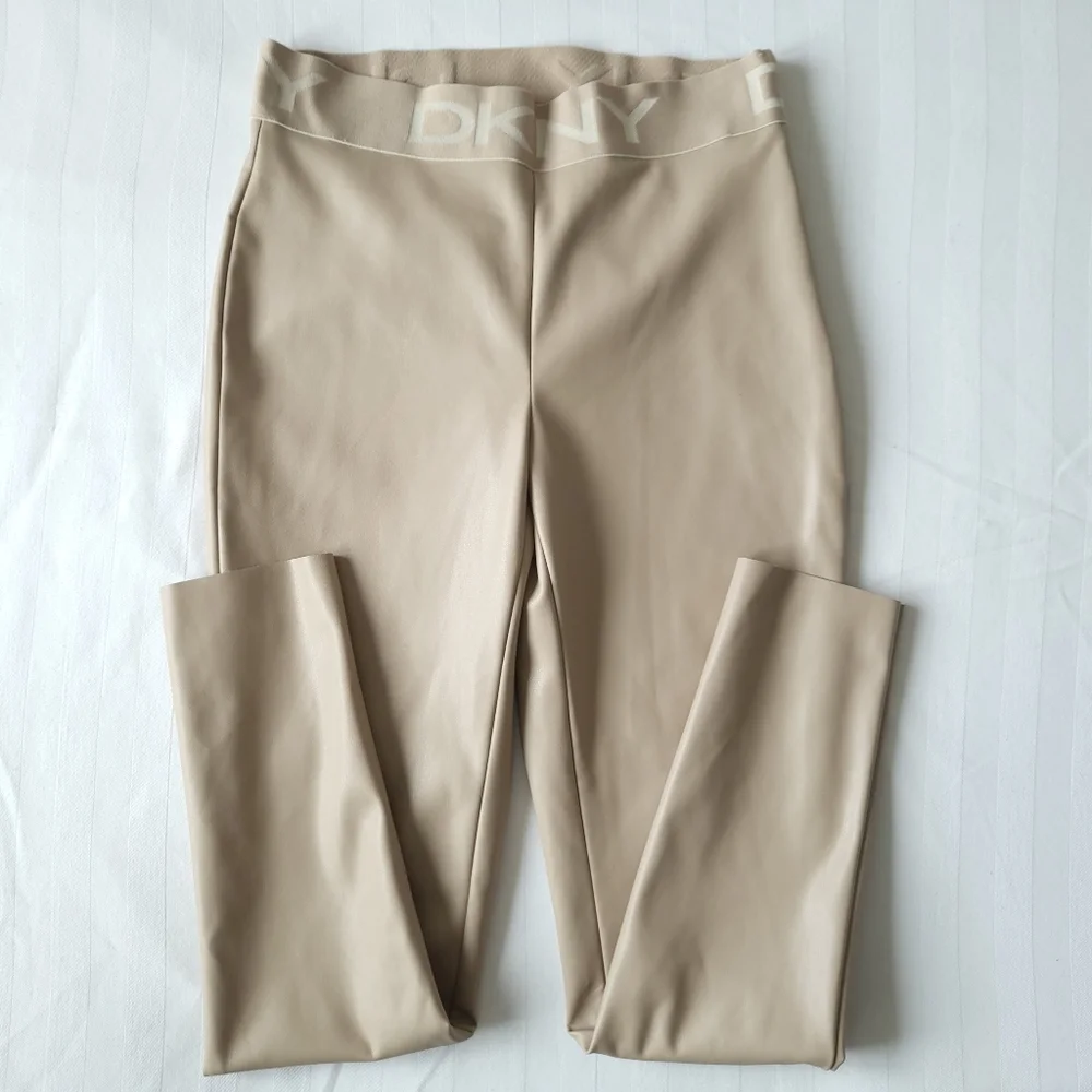 DKNY Faux Leather Leggings/Pants - Picture 2 of 13